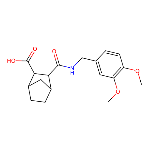 3-((3,4-Dimethoxybenzyl)carbamoyl)bicyclo[2.2.1]heptane-2-carboxylic acid structure