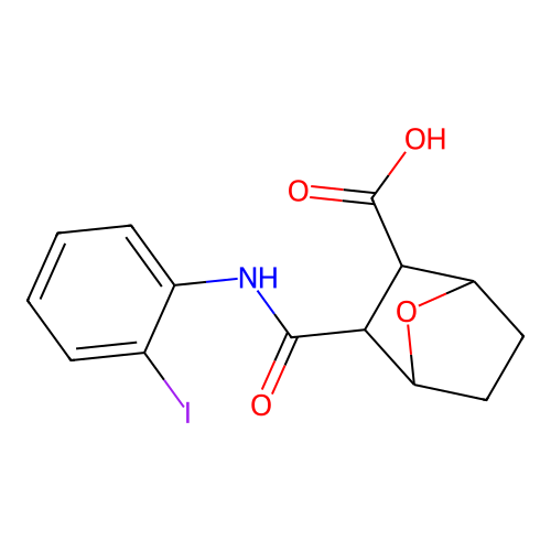 3-[(2-Iodophenyl)carbamoyl]-7-oxabicyclo[2.2.1]heptane-2-carboxylic acid structure