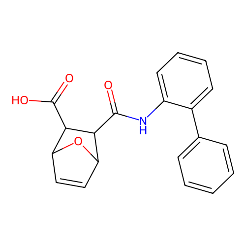 3-(Biphenyl-2-ylcarbamoyl)-7-oxabicyclo[2.2.1]hept-5-ene-2-carboxylic acid structure