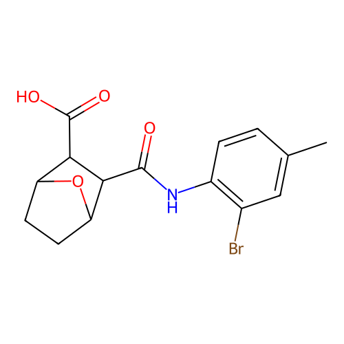 2-[(2-bromo-4-methylphenyl)carbamoyl]-7-oxabicyclo[2.2.1]heptane-3-carboxylic acid structure