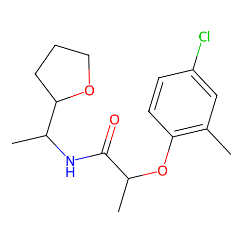 2-(4-chloro-2-methylphenoxy)-N-[1-(oxolan-2-yl)ethyl]propanamide structure