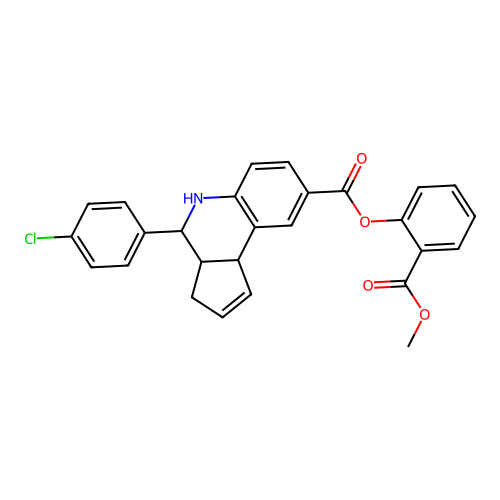 2-(methoxycarbonyl)phenyl 4-(4-chlorophenyl)-3a,4,5,9b-tetrahydro-3H-cyclopenta[c]quinoline-8-carboxylate structure