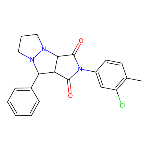 2-(3-chloro-4-methylphenyl)-9-phenylhexahydro-1H-pyrazolo[1,2-a]pyrrolo[3,4-c]pyrazole-1,3(2H)-dione structure
