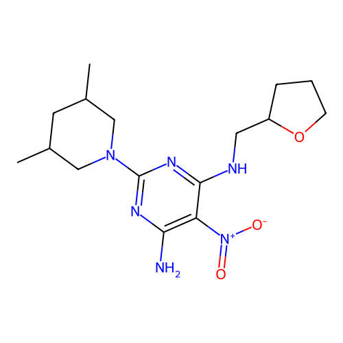 [6-amino-2-(3,5-dimethylpiperidyl)-5-nitropyrimidin-4-yl](oxolan-2-ylmethyl)am ine structure