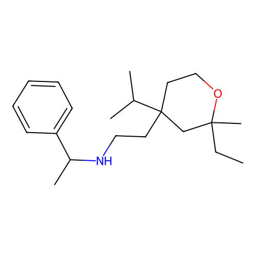 2-(2-ethyl-2-methyl-4-propan-2-yl-oxan-4-yl)-N-(1-phenylethyl)ethanamine structure