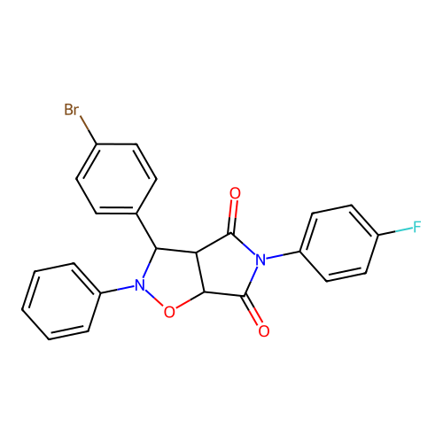 3-(4-bromophenyl)-5-(4-fluorophenyl)-2-phenyl-3a,6a-dihydro-3H-pyrrolo[3,4-d][1,2]oxazole-4,6-dione structure