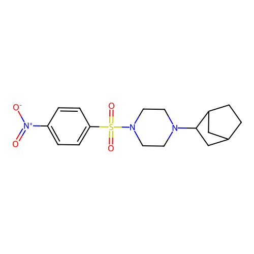 1-(Bicyclo[2.2.1]hept-2-yl)-4-[(4-nitrophenyl)sulfonyl]piperazine structure