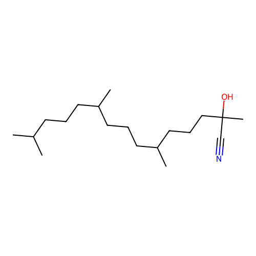 2-Hydroxy-2,6,10,14-tetramethylpentadecanenitrile structure