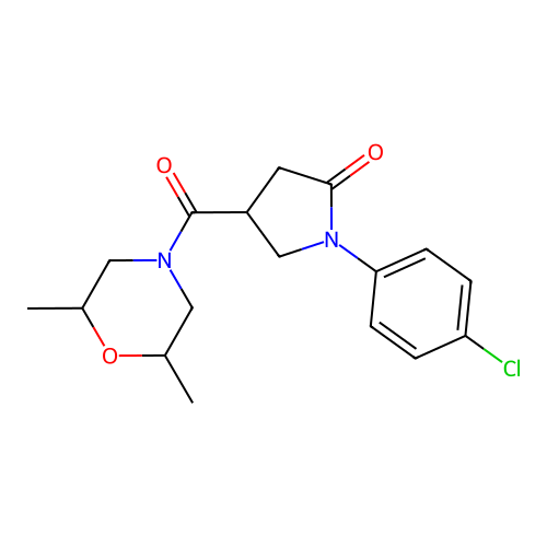 1-(4-Chlorophenyl)-4-(2,6-dimethylmorpholine-4-carbonyl)pyrrolidin-2-one structure
