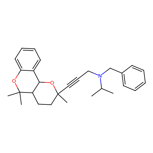 N-benzyl-N-(propan-2-yl)-3-(2,5,5-trimethyl-3,4,4a,10b-tetrahydro-2H,5H-pyrano[3,2-c]chromen-2-yl)prop-2-yn-1-amine structure