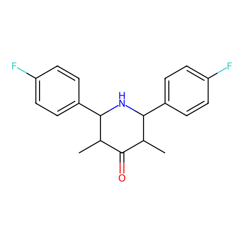 2,6-Bis(4-fluorophenyl)-3,5-dimethylpiperidin-4-one structure