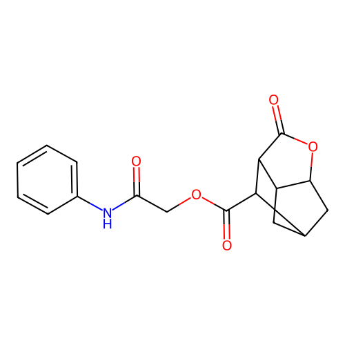 2-Anilino-2-oxoethyl 5-oxo-4-oxatricyclo[4.2.1.0~3,7~]nonane-9-carboxylate structure