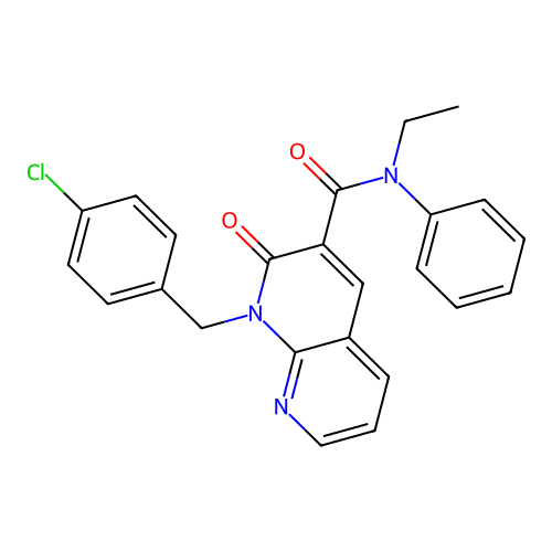 1-(4-chlorobenzyl)-N-ethyl-2-oxo-N-phenyl-1,2-dihydro-1,8-naphthyridine-3-carboxamide structure