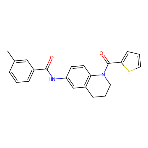 3-methyl-N-[1-(thiophene-2-carbonyl)-1,2,3,4-tetrahydroquinolin-6-yl]benzamide structure