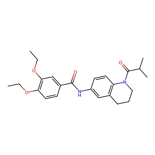 3,4-diethoxy-N-(1-isobutyryl-1,2,3,4-tetrahydroquinolin-6-yl)benzamide structure