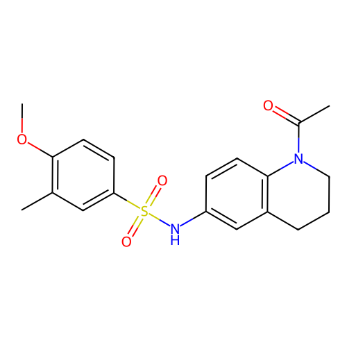 N-(1-acetyl-3,4-dihydro-2H-quinolin-6-yl)-4-methoxy-3-methylbenzenesulfonamide structure