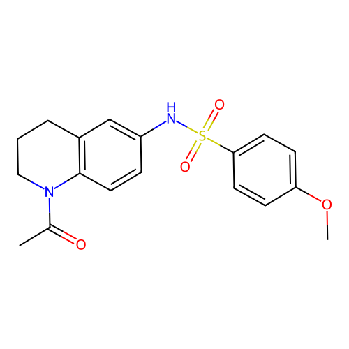 N-(1-acetyl-3,4-dihydro-2H-quinolin-6-yl)-4-methoxybenzenesulfonamide structure