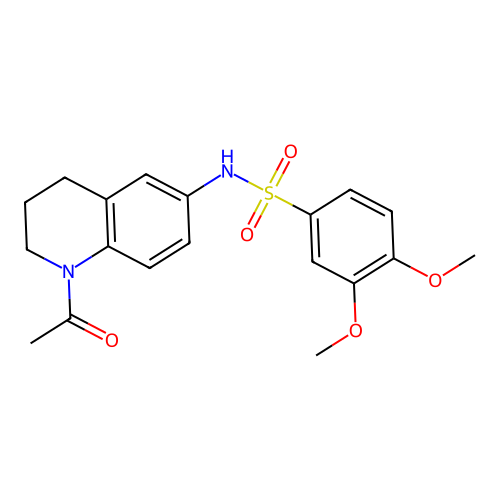 N-(1-acetyl-3,4-dihydro-2H-quinolin-6-yl)-3,4-dimethoxybenzenesulfonamide structure