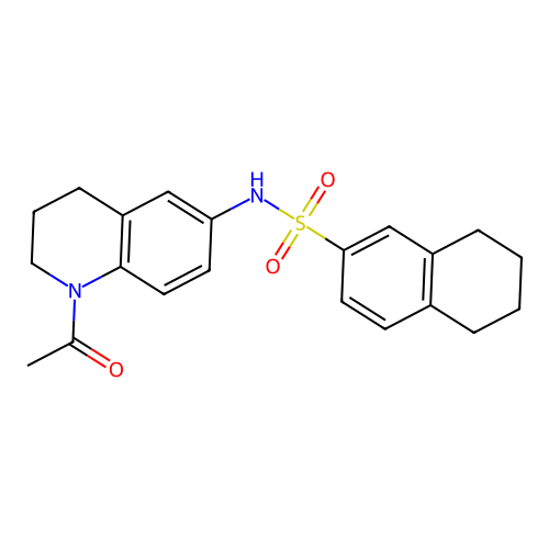 N-(1-acetyl-1,2,3,4-tetrahydroquinolin-6-yl)-5,6,7,8-tetrahydronaphthalene-2-sulfonamide structure