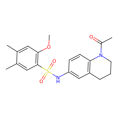 N-(1-acetyl-1,2,3,4-tetrahydroquinolin-6-yl)-2-methoxy-4,5-dimethylbenzene-1-sulfonamide structure