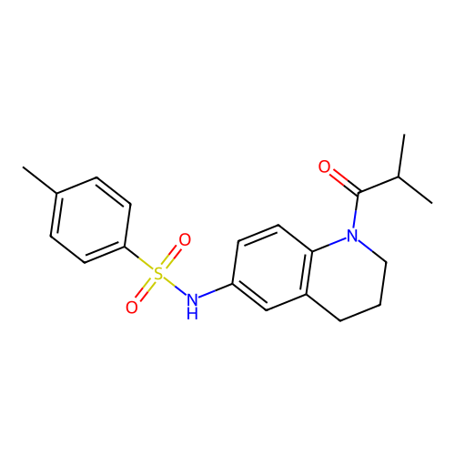 N-(1-isobutyryl-1,2,3,4-tetrahydroquinolin-6-yl)-4-methylbenzenesulfonamide structure