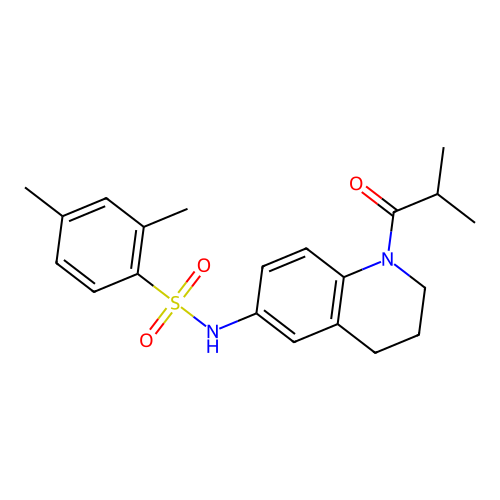 N-(1-isobutyryl-1,2,3,4-tetrahydroquinolin-6-yl)-2,4-dimethylbenzenesulfonamide structure