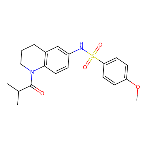 N-(1-isobutyryl-1,2,3,4-tetrahydroquinolin-6-yl)-4-methoxybenzenesulfonamide structure