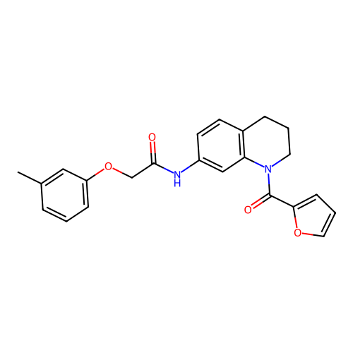 N-(1-(furan-2-carbonyl)-1,2,3,4-tetrahydroquinolin-7-yl)-2-(m-tolyloxy)acetamide structure