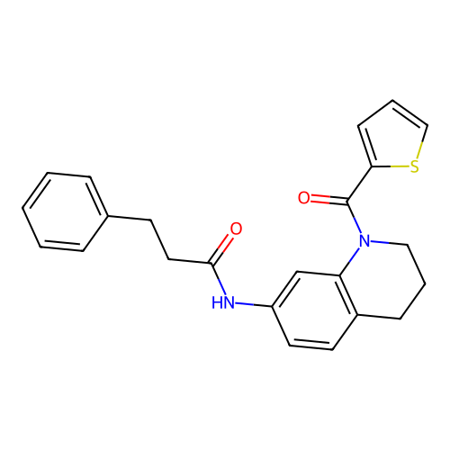3-phenyl-N-[1-(thiophene-2-carbonyl)-3,4-dihydro-2H-quinolin-7-yl]propanamide structure