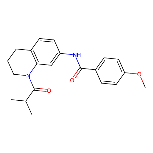 N-(1-isobutyryl-1,2,3,4-tetrahydroquinolin-7-yl)-4-methoxybenzamide structure