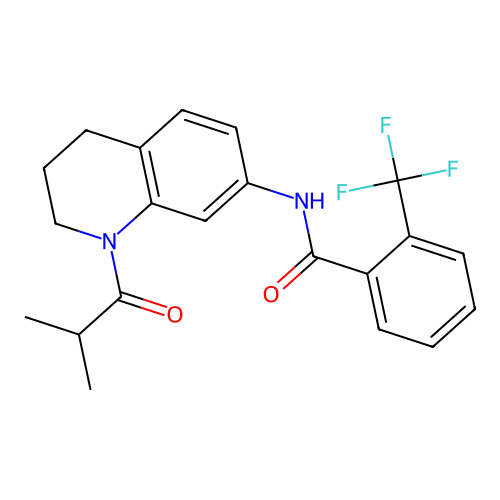 N-(1-isobutyryl-1,2,3,4-tetrahydroquinolin-7-yl)-2-(trifluoromethyl)benzamide structure