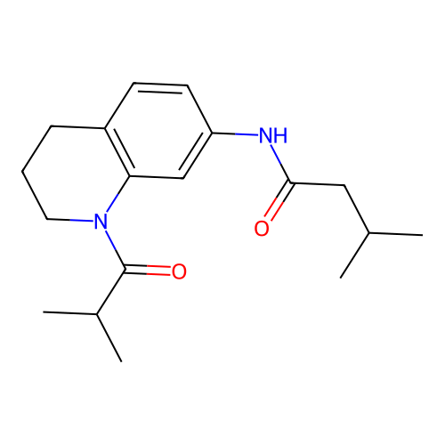 N-(1-isobutyryl-1,2,3,4-tetrahydroquinolin-7-yl)-3-methylbutanamide structure