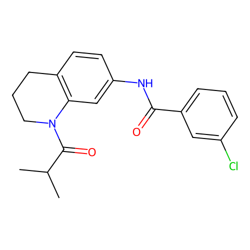3-chloro-N-(1-isobutyryl-1,2,3,4-tetrahydroquinolin-7-yl)benzamide structure