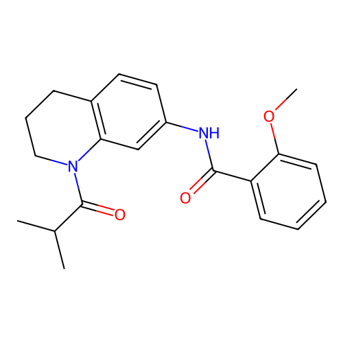 N-(1-isobutyryl-1,2,3,4-tetrahydroquinolin-7-yl)-2-methoxybenzamide structure