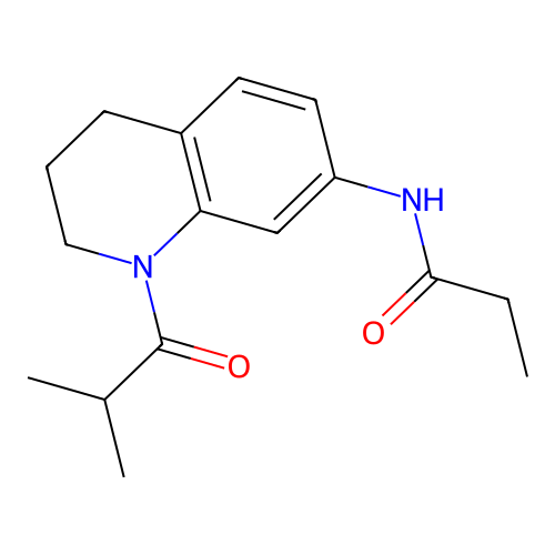 N-(1-isobutyryl-1,2,3,4-tetrahydroquinolin-7-yl)propionamide structure