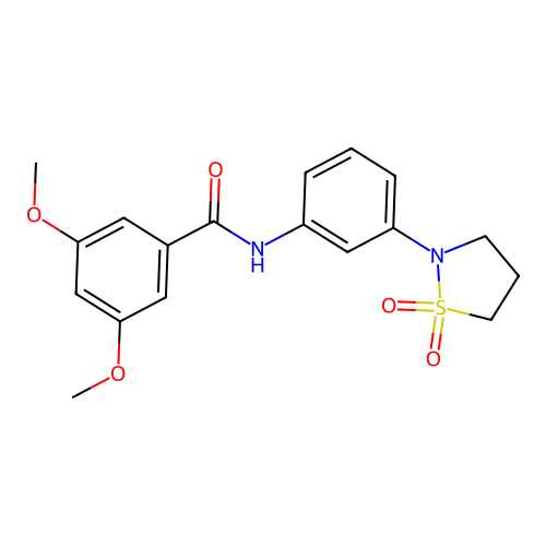 N-(3-(1,1-dioxidoisothiazolidin-2-yl)phenyl)-3,5-dimethoxybenzamide structure