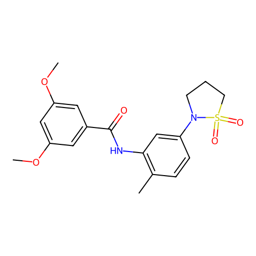 N-(5-(1,1-dioxidoisothiazolidin-2-yl)-2-methylphenyl)-3,5-dimethoxybenzamide structure