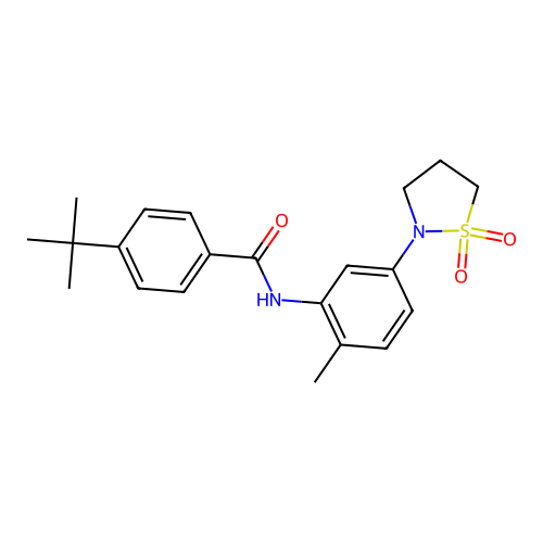 4-tert-butyl-N-[5-(1,1-dioxo-1,2-thiazolidin-2-yl)-2-methylphenyl]benzamide structure