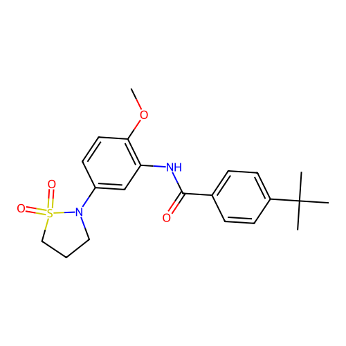 4-tert-butyl-N-[5-(1,1-dioxo-1,2-thiazolidin-2-yl)-2-methoxyphenyl]benzamide structure