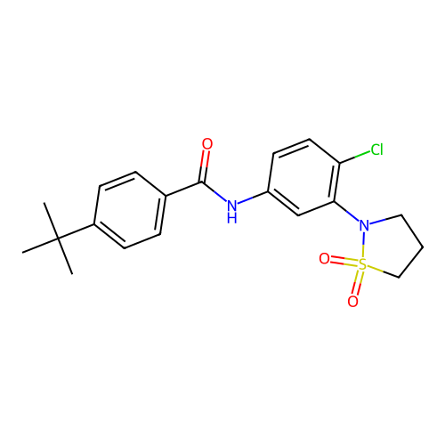 4-tert-butyl-N-[4-chloro-3-(1,1-dioxo-1,2-thiazolidin-2-yl)phenyl]benzamide structure