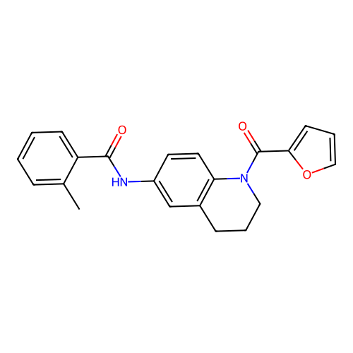 N-[1-(furan-2-carbonyl)-1,2,3,4-tetrahydroquinolin-6-yl]-2-methylbenzamide structure