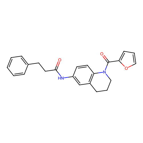 N-[1-(furan-2-carbonyl)-1,2,3,4-tetrahydroquinolin-6-yl]-3-phenylpropanamide structure