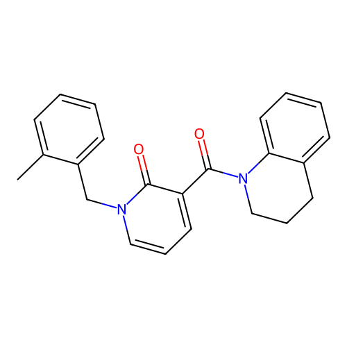 3-(3,4-dihydroquinolin-1(2H)-ylcarbonyl)-1-(2-methylbenzyl)pyridin-2(1H)-one structure