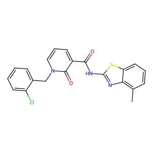 1-(2-chlorobenzyl)-N-(4-methylbenzo[d]thiazol-2-yl)-2-oxo-1,2-dihydropyridine-3-carboxamide structure