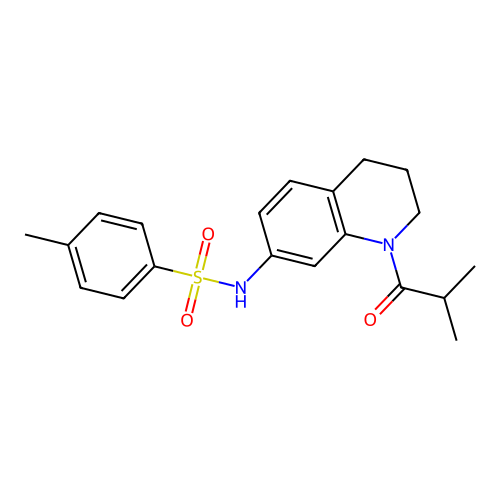 N-(1-isobutyryl-1,2,3,4-tetrahydroquinolin-7-yl)-4-methylbenzenesulfonamide structure