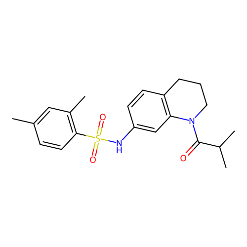 N-(1-isobutyryl-1,2,3,4-tetrahydroquinolin-7-yl)-2,4-dimethylbenzenesulfonamide structure