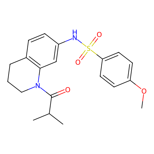 N-(1-isobutyryl-1,2,3,4-tetrahydroquinolin-7-yl)-4-methoxybenzenesulfonamide structure