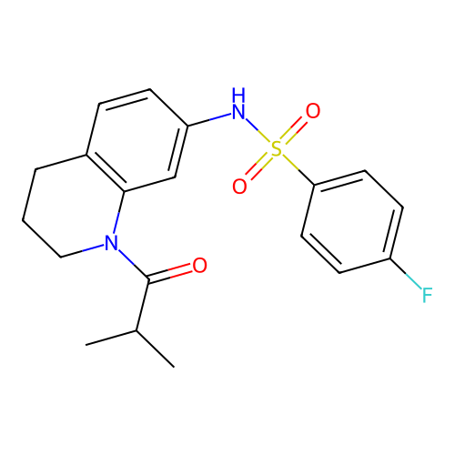 4-fluoro-N-(1-isobutyryl-1,2,3,4-tetrahydroquinolin-7-yl)benzenesulfonamide structure