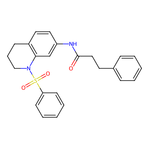 N-[1-(benzenesulfonyl)-3,4-dihydro-2H-quinolin-7-yl]-3-phenylpropanamide structure