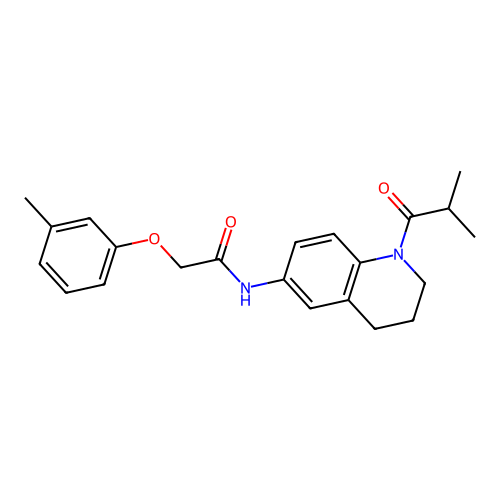 2-(3-methylphenoxy)-N-[1-(2-methylpropanoyl)-1,2,3,4-tetrahydroquinolin-6-yl]acetamide structure